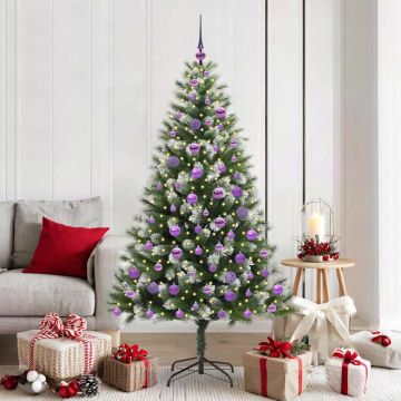 Albero di Natale artificiale con rami snodati e neve imbiancata