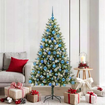 Albero di Natale artificiale con rami snodati e neve imbiancata