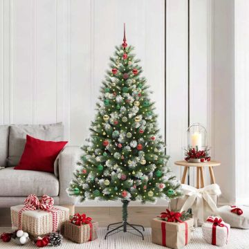 Albero di Natale artificiale con rami snodati e neve imbiancata