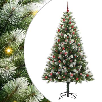 Albero di Natale artificiale con rami snodati e neve imbiancata