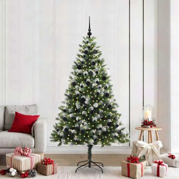Albero di Natale artificiale con rami snodati e neve imbiancata