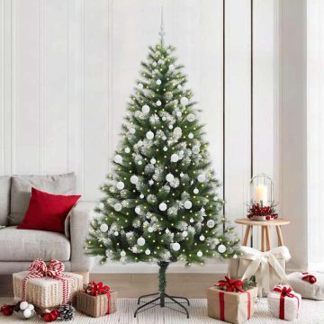 Albero di Natale artificiale con rami snodati e neve imbiancata