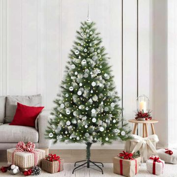 Albero di Natale artificiale con rami snodati e neve imbiancata