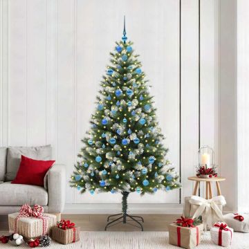 Albero di Natale artificiale con rami snodati e neve imbiancata