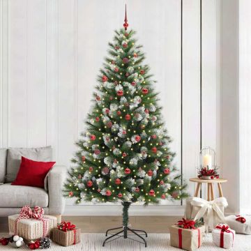Albero di Natale artificiale con rami snodati e neve imbiancata