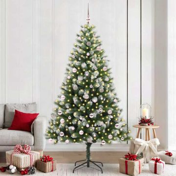 Albero di Natale artificiale con rami snodati e neve imbiancata