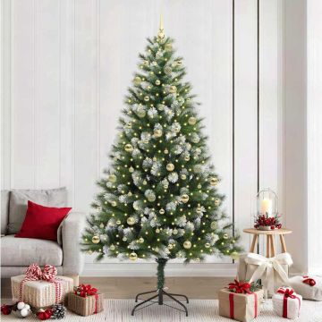Albero di Natale artificiale con rami snodati e neve imbiancata