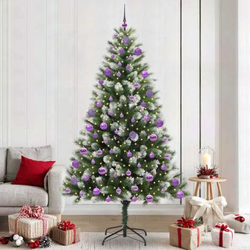 Albero di Natale artificiale con rami snodati e neve imbiancata