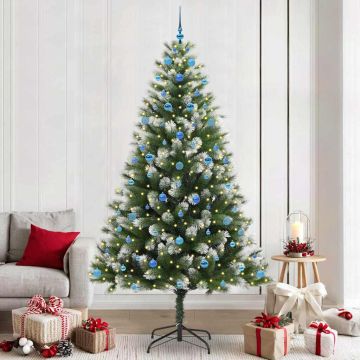 Albero di Natale artificiale con rami snodati e neve imbiancata