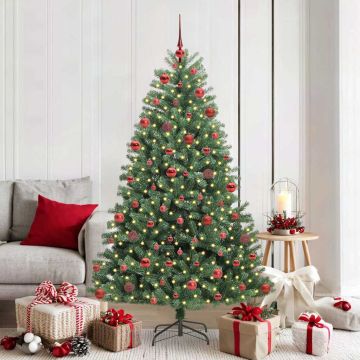 Albero di Natale Artificiale con Rami Pieghevoli Verde 180 cm