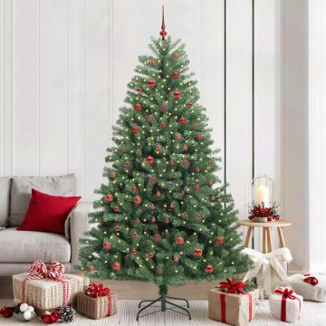 Albero di Natale Artificiale con Rami Pieghevoli Verde 210 cm