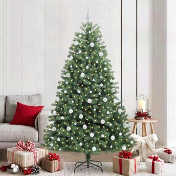 Albero di Natale Artificiale con Rami Pieghevoli Verde 210 cm