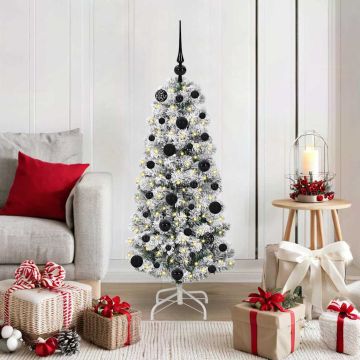 Albero di Natale Artificiale con Rami Pieghevoli Verde e Bianco