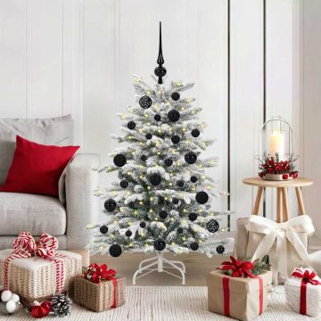 Albero di Natale Artificiale con Rami Pieghevoli Bianco 120 cm