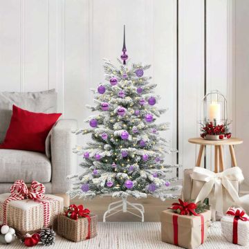 Albero di Natale Artificiale con Rami Pieghevoli Bianco 120 cm