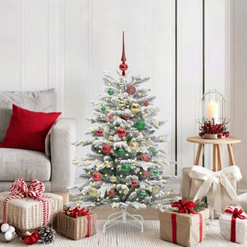 Albero di Natale Artificiale con Rami Pieghevoli Bianco 120 cm