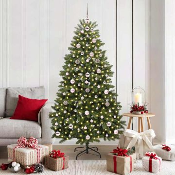 Albero di Natale artificiale 180 cm 300 LED Bianco caldo Verde