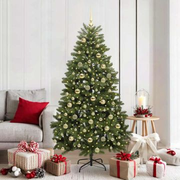 Albero di Natale artificiale 180 cm 300 LED Bianco caldo Verde