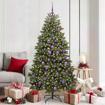 Albero di Natale artificiale 180 cm 300 LED Bianco caldo Verde