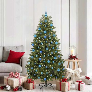 Albero di Natale artificiale 180 cm 300 LED Bianco caldo Verde