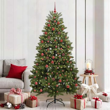 Albero di Natale artificiale 210 cm 300 LED Bianco caldo Verde