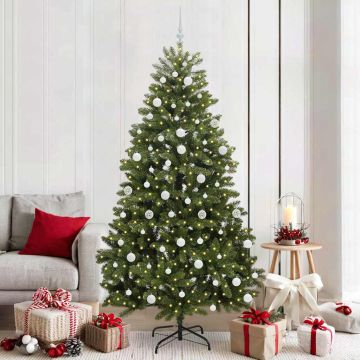 Albero di Natale artificiale 210 cm 300 LED Bianco caldo Verde