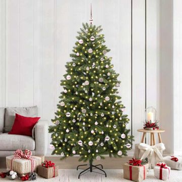 Albero di Natale artificiale 240 cm 300 LED Bianco caldo Verde