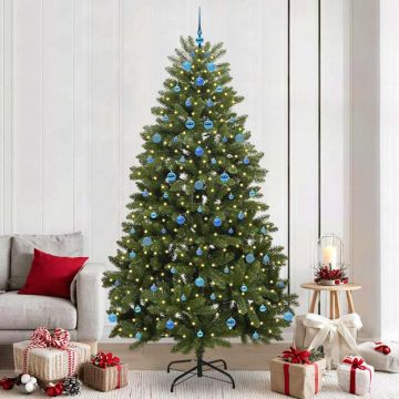 Albero di Natale artificiale 240 cm 300 LED Bianco caldo Verde