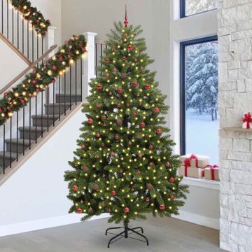 Albero di Natale artificiale 300 cm 300 LED Bianco caldo Verde