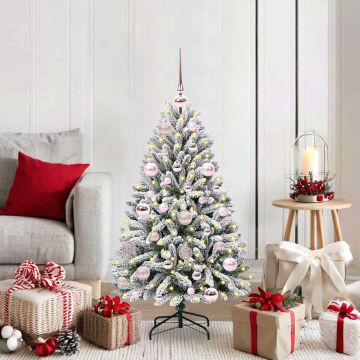 Albero di Natale artificiale 120 cm 150 LED Bianco caldo