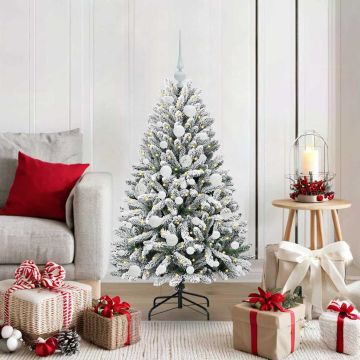 Albero di Natale artificiale 120 cm 150 LED Bianco caldo
