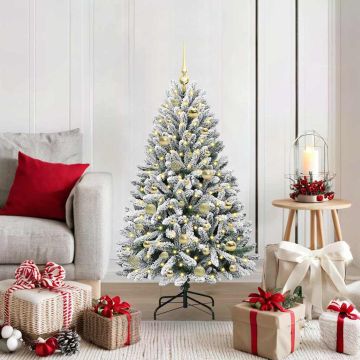 Albero di Natale artificiale 120 cm 150 LED Bianco caldo