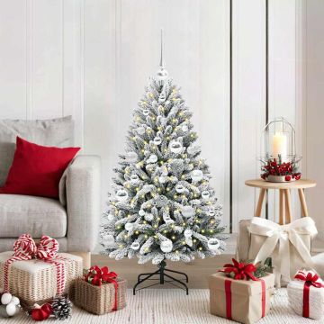 Albero di Natale artificiale 120 cm 150 LED Bianco caldo