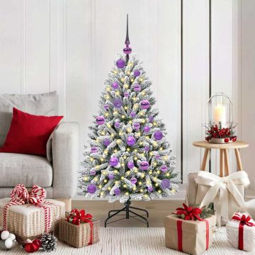 Albero di Natale artificiale 120 cm 150 LED Bianco caldo