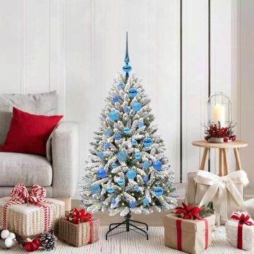 Albero di Natale artificiale 120 cm 150 LED Bianco caldo