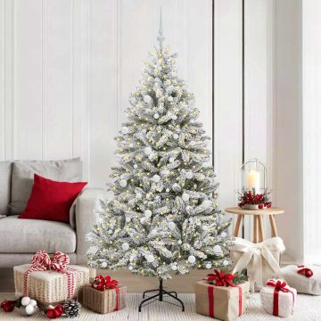 Albero di Natale artificiale 180 cm 300 LED Bianco caldo