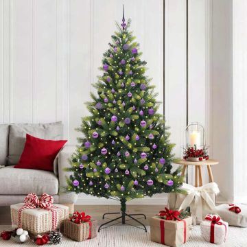 Albero di Natale Artificiale a Cerniera con 300 LED Verde