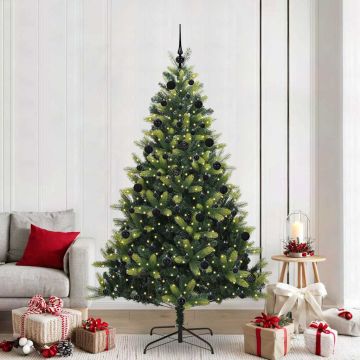 Albero di Natale Artificiale a Cerniera con 300 LED Verde