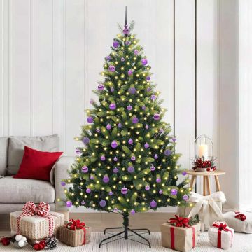 Albero di Natale Artificiale a Cerniera con 300 LED Verde