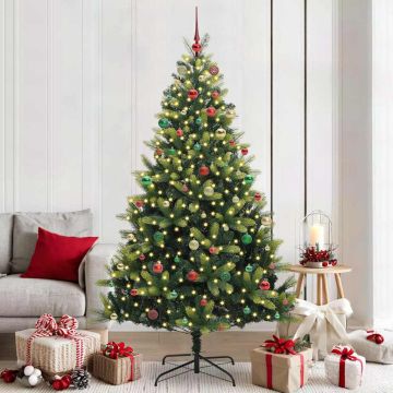 Albero di Natale Artificiale a Cerniera con 300 LED Verde