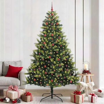 Albero di Natale Artificiale a Cerniera con 300 LED Verde