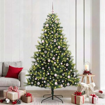 Albero di Natale Artificiale a Cerniera con 300 LED Verde