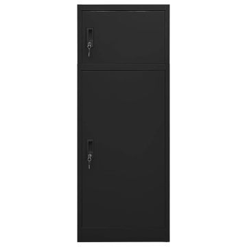 Armadietto per Sella Nero 53x53x140 cm in Acciaio