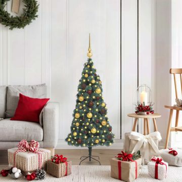 Albero di Natale artificiale preilluminato con set di palline