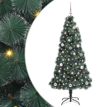 Albero di Natale artificiale pre-lit con set di palline Verde