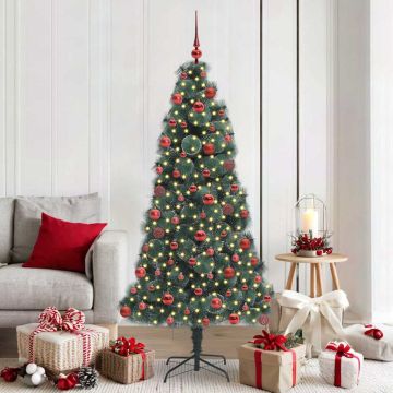 Albero di Natale artificiale preilluminato con set di palline