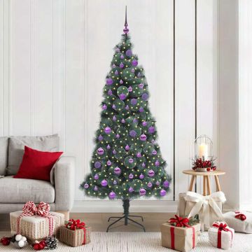 Albero di Natale artificiale preilluminato con set di palline