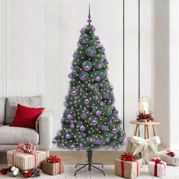 Albero di Natale artificiale pre-illuminato con set di palline