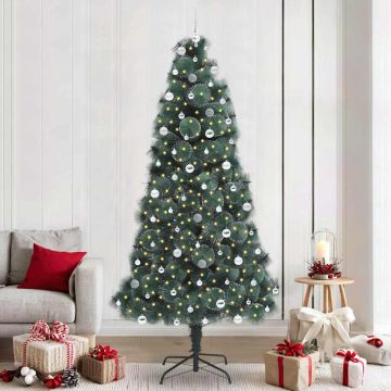 Albero di Natale artificiale preilluminato con set di palline