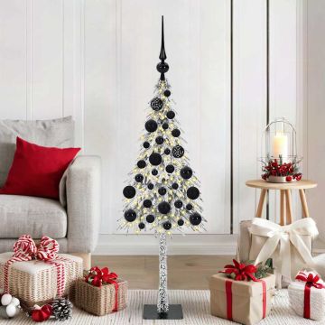 Albero di Natale con 150 LED Bianco 120 cm PE e Acciaio